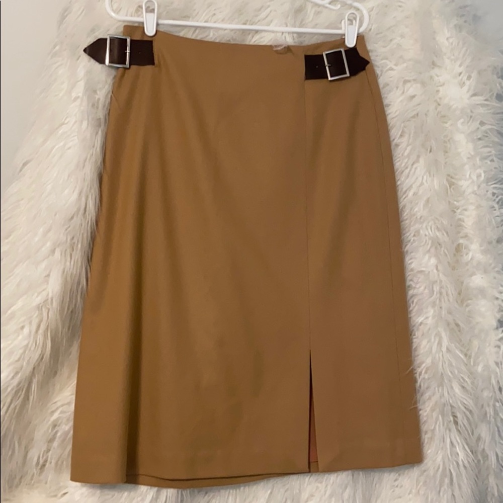 Harold’s size 10 wool/cashmere skirt with buckles